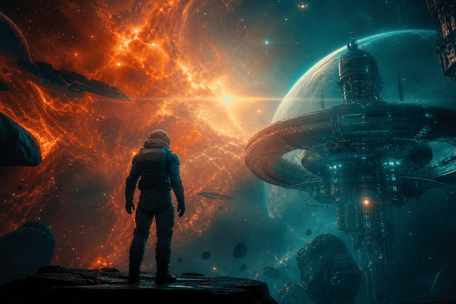 Space opera cinematic still
